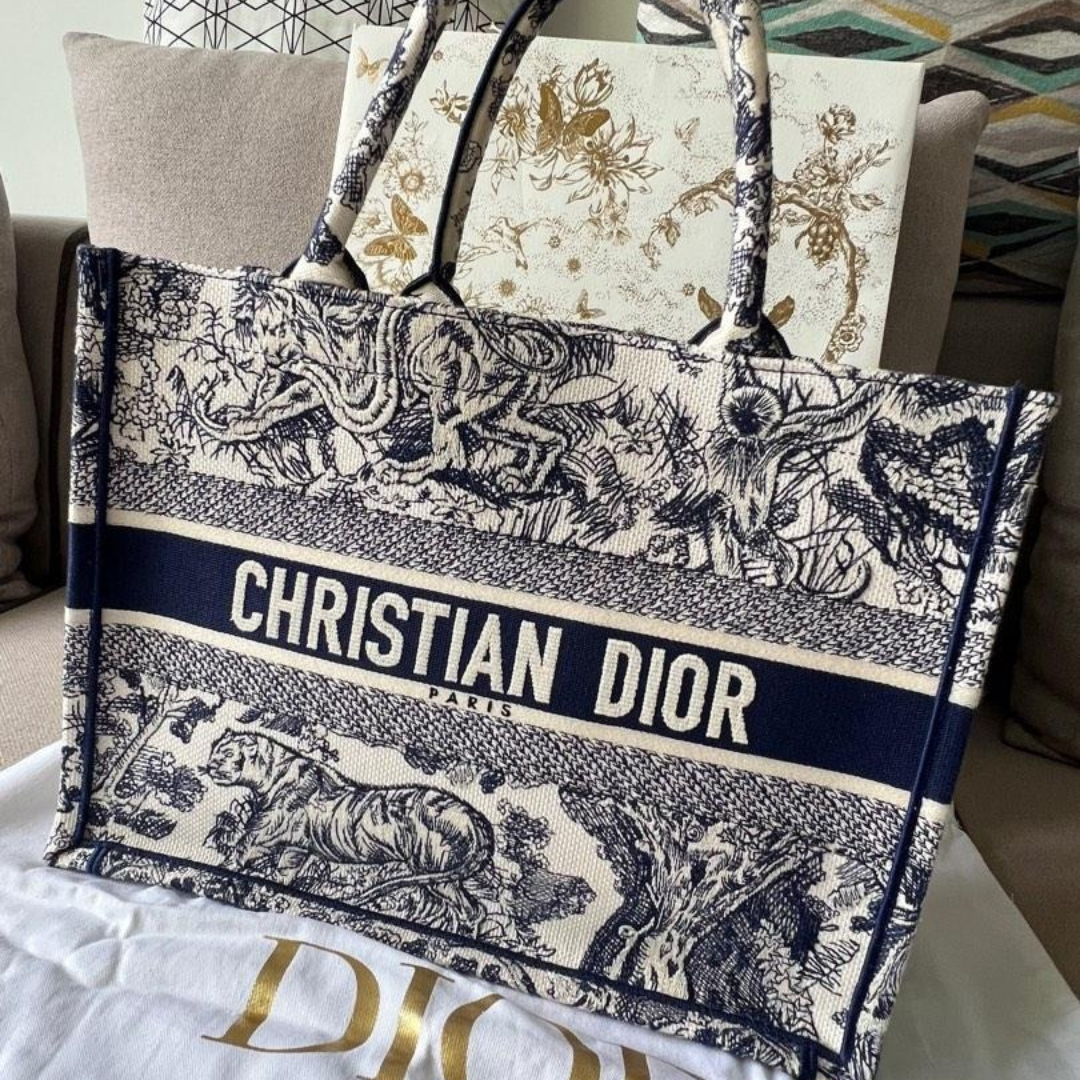 Large Dior Book Tote Bag