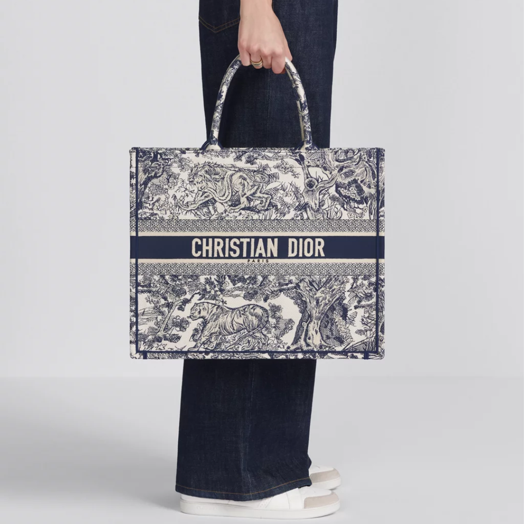 Large Dior Book Tote Bag