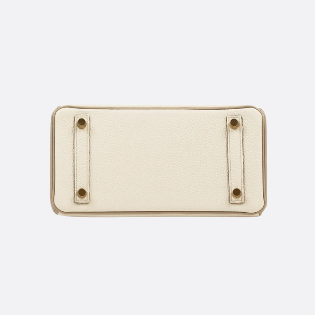 Hermès Birkin 25 Hss Bag In Chalk / Dove Grey Togo Leather