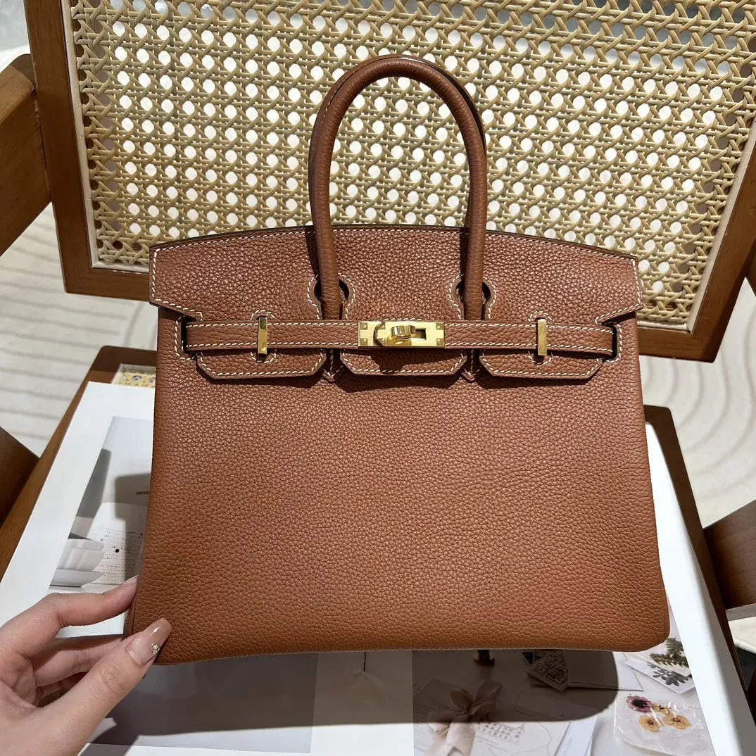 Hermès Birkin 25 Hss Bag In Chalk / Dove Grey Togo Leather